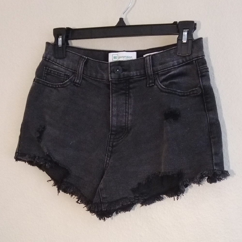Celebrity Pink Black Distressed Jean Shorts